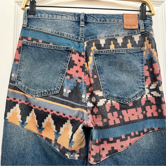 Free People Rocky Mountain Patchwork Unique Jeans Women’s Size 28 - Picture 14 of 15